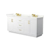 Custom image for White with Brushed Gold Trim / Giotto Quartz / No Mirror