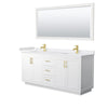Custom image for White with Brushed Gold Trim / White Cultured Marble / 70