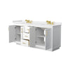 Custom image for White with Brushed Gold Trim / White Cultured Marble / No Mirror
