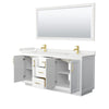 Custom image for White with Brushed Gold Trim / White Quartz / 70