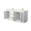 Custom image for White with Brushed Gold Trim / White Quartz / No Mirror