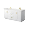 Custom image for White with Brushed Gold Trim / White Quartz / No Mirror