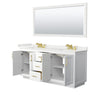 Custom image for White with Brushed Gold Trim / White Quartz / 70