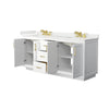 Custom image for White with Brushed Gold Trim / White Quartz / No Mirror