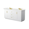 Custom image for White with Brushed Gold Trim / White Quartz / No Mirror