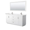 Custom image for White with Brushed Nickel Trim / Carrara Cultured Marble / 70