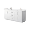 Custom image for White with Brushed Nickel Trim / Carrara Cultured Marble / No Mirror