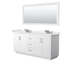 Custom image for White with Brushed Nickel Trim / Carrara Cultured Marble / 70