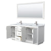 Custom image for White with Brushed Nickel Trim / White Carrara Marble / 70