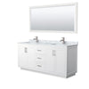 Custom image for White with Brushed Nickel Trim / White Carrara Marble / 70