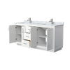 Custom image for White with Brushed Nickel Trim / White Carrara Marble / No Mirror