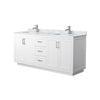 Custom image for White with Brushed Nickel Trim / White Carrara Marble / No Mirror