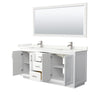 Custom image for White with Brushed Nickel Trim / Giotto Quartz / 70