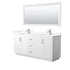 Custom image for White with Brushed Nickel Trim / Giotto Quartz / 70