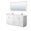 Custom image for White with Brushed Nickel Trim / White Cultured Marble / 70