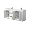Custom image for White with Brushed Nickel Trim / White Cultured Marble / No Mirror