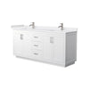 Custom image for White with Brushed Nickel Trim / White Cultured Marble / No Mirror