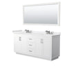 Custom image for White with Brushed Nickel Trim / White Cultured Marble / 70
