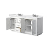 Custom image for White with Brushed Nickel Trim / White Cultured Marble / No Mirror