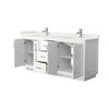 Custom image for White with Brushed Nickel Trim / White Quartz / No Mirror