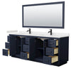 Custom image for Dark Blue with Matte Black Trim / Carrara Cultured Marble / 70