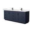 Custom image for Dark Blue with Matte Black Trim / Carrara Cultured Marble / No Mirror
