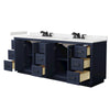 Custom image for Dark Blue with Matte Black Trim / Carrara Cultured Marble / No Mirror