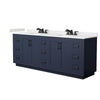 Custom image for Dark Blue with Matte Black Trim / Carrara Cultured Marble / No Mirror