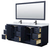 Custom image for Dark Blue with Matte Black Trim / White Carrara Marble / 70