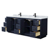 Custom image for Dark Blue with Matte Black Trim / White Carrara Marble / No Mirror