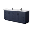 Custom image for Dark Blue with Matte Black Trim / White Cultured Marble / No Mirror