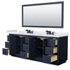 Custom image for Dark Blue with Matte Black Trim / White Cultured Marble / 70