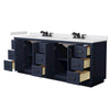 Custom image for Dark Blue with Matte Black Trim / White Cultured Marble / No Mirror