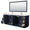 Custom image for Dark Blue with Brushed Gold Trim / Carrara Cultured Marble / 70