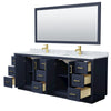 Custom image for Dark Blue with Brushed Gold Trim / White Carrara Marble / 70
