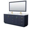 Custom image for Dark Blue with Brushed Gold Trim / White Carrara Marble / 70