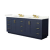 Custom image for Dark Blue with Brushed Gold Trim / Giotto Quartz / No Mirror
