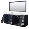 Custom image for Dark Blue with Brushed Gold Trim / White Cultured Marble / 70