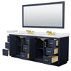 Custom image for Dark Blue with Brushed Gold Trim / White Cultured Marble / 70