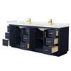 Custom image for Dark Blue with Brushed Gold Trim / White Quartz / No Mirror