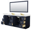 Custom image for Dark Blue with Brushed Gold Trim / White Quartz / 70