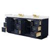 Custom image for Dark Blue with Brushed Gold Trim / White Quartz / No Mirror