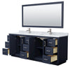 Custom image for Dark Blue with Brushed Nickel Trim / White Carrara Marble / 70
