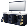 Custom image for Dark Blue with Brushed Nickel Trim / White Cultured Marble / 70