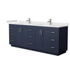 Custom image for Dark Blue with Brushed Nickel Trim / White Cultured Marble / No Mirror