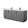 Custom image for Dark Gray with Matte Black Trim / Carrara Cultured Marble / No Mirror