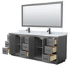 Custom image for Dark Gray with Matte Black Trim / White Carrara Marble / 70