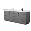 Custom image for Dark Gray with Matte Black Trim / White Cultured Marble / No Mirror