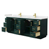 Custom image for Green with Brushed Gold Trim / Carrara Cultured Marble / No Mirror