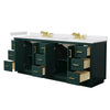 Custom image for Green with Brushed Gold Trim / White Cultured Marble / No Mirror
